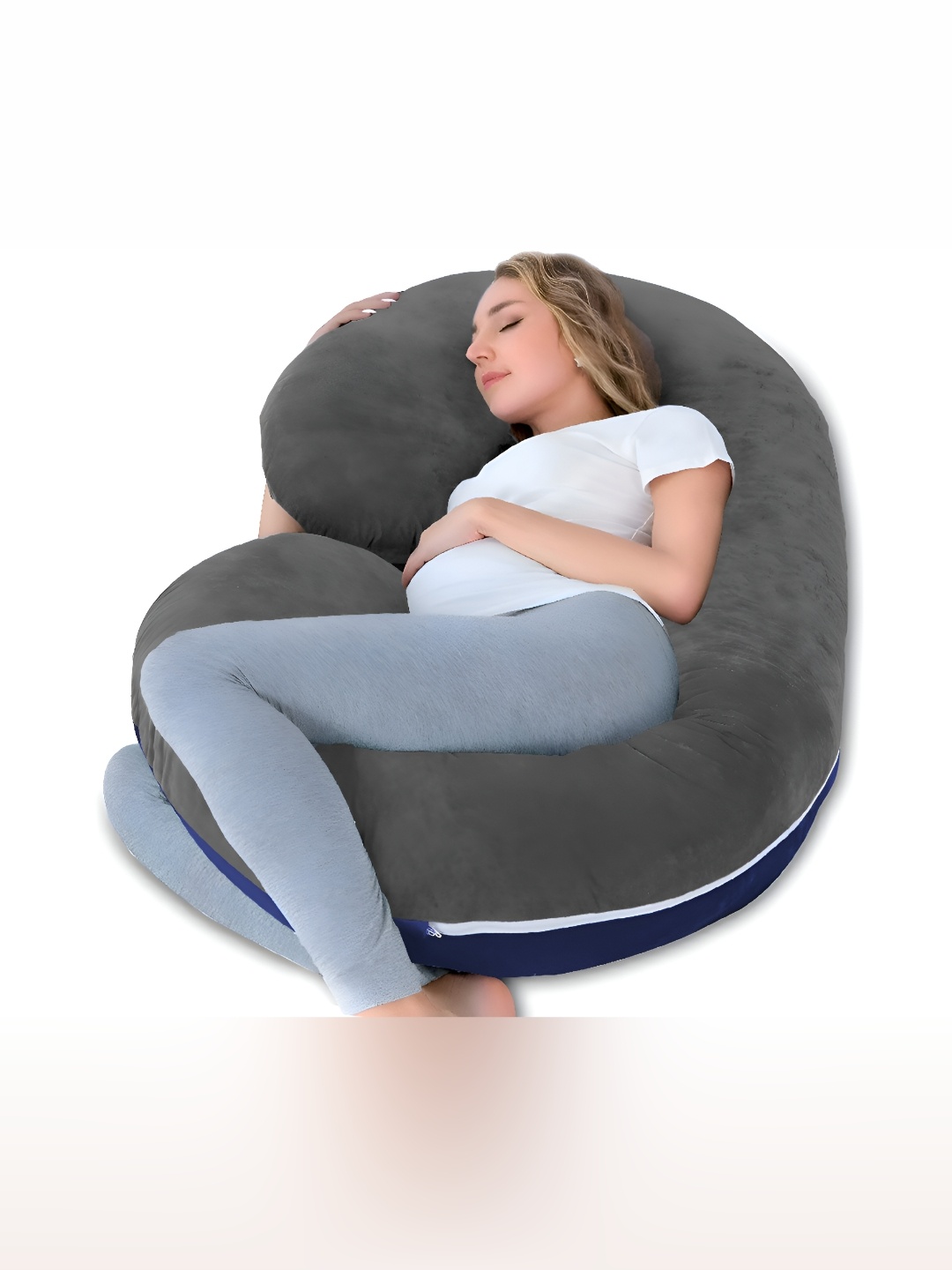 

DADDY COOL Grey & Dark Blue Lightweight Dual Colour C Shaped Maternity Pillow