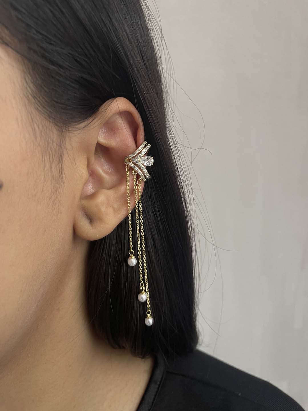 

ISHKAARA Gold Plated Rhinestone Ear Cuff
