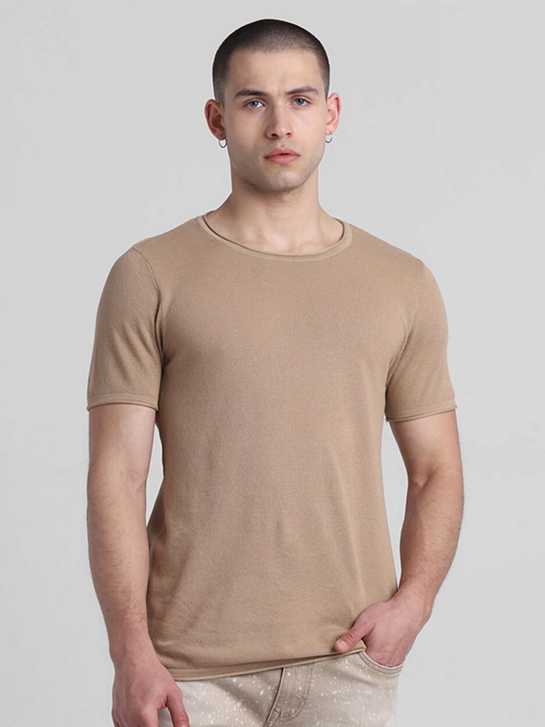 

Jack & Jones Slim Fit Cotton Casual T-shirt, Brown