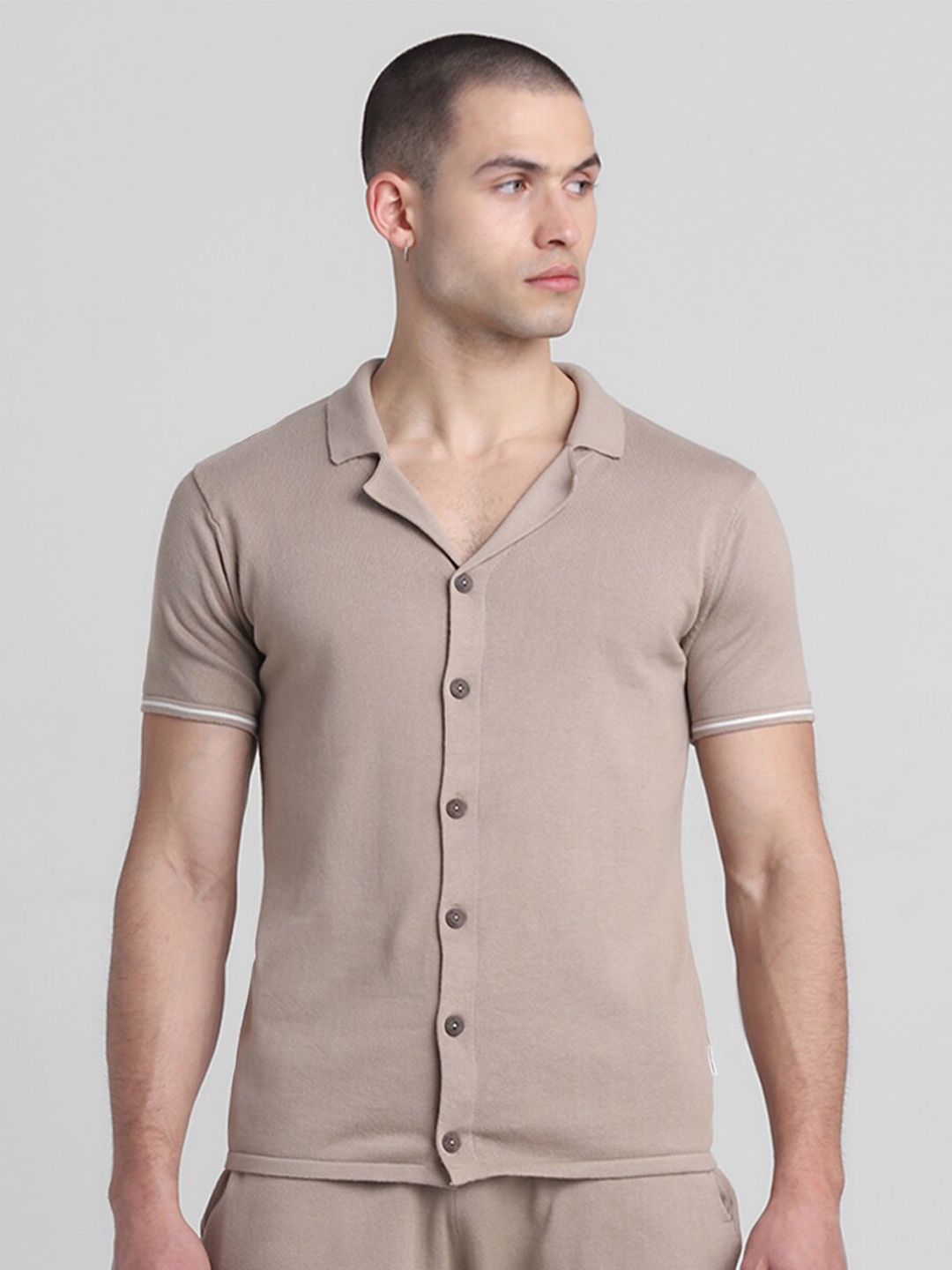 

Jack & Jones Cuban Collar Pockets Slim Fit T-shirt, Brown