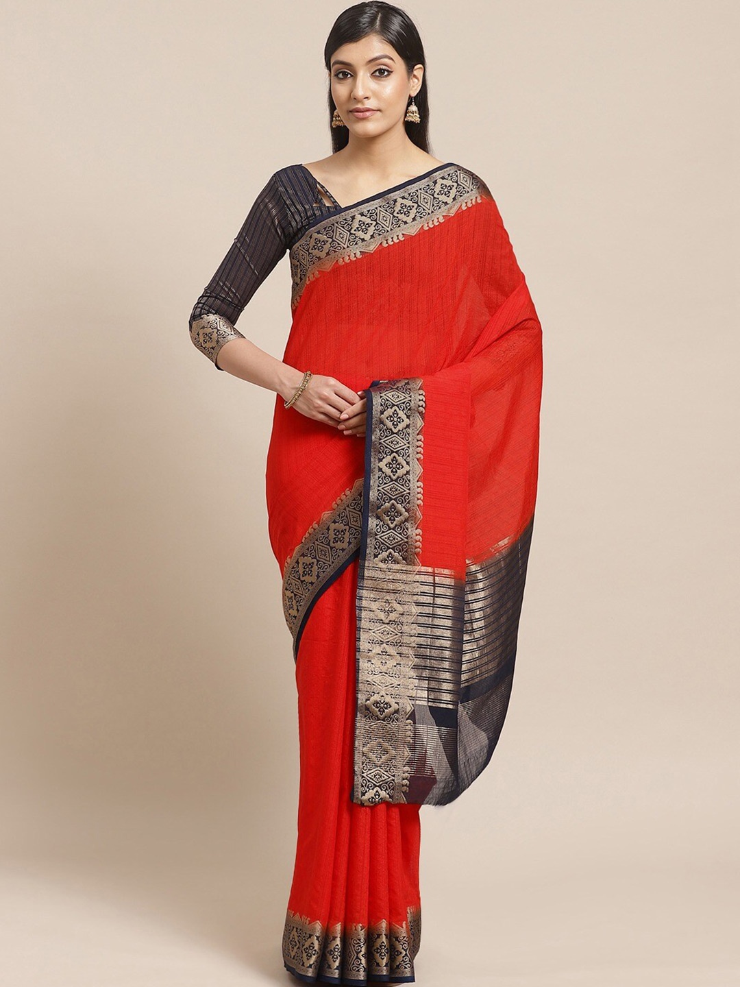 

KALINI Zari Saree, Red