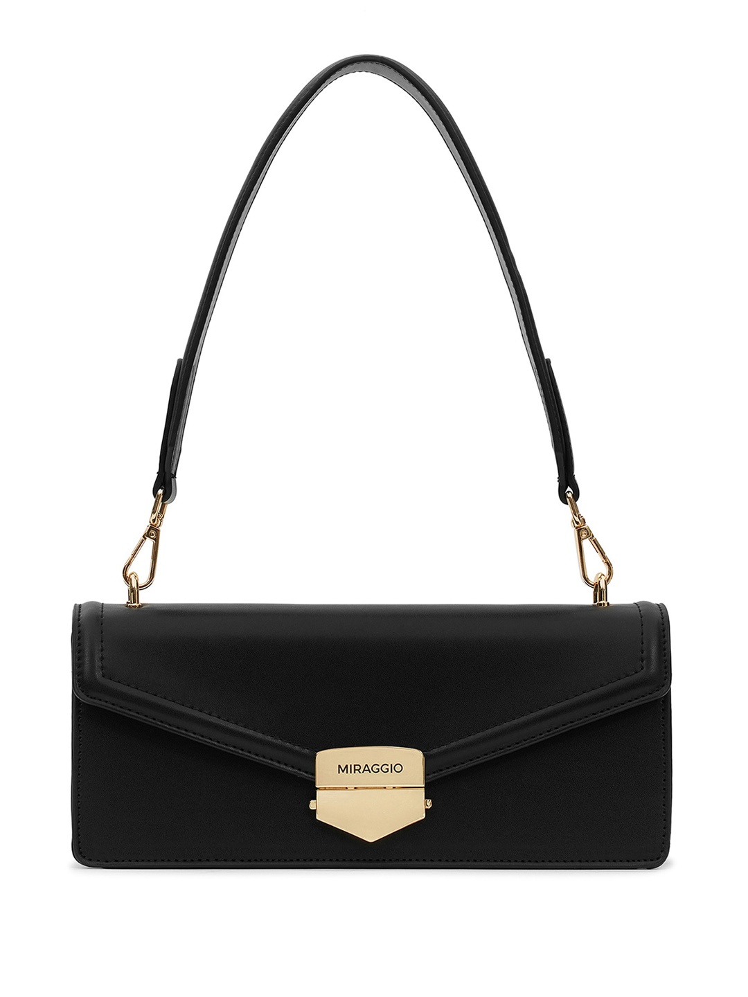 

MIRAGGIO Women Structured Shoulder Bag, Black
