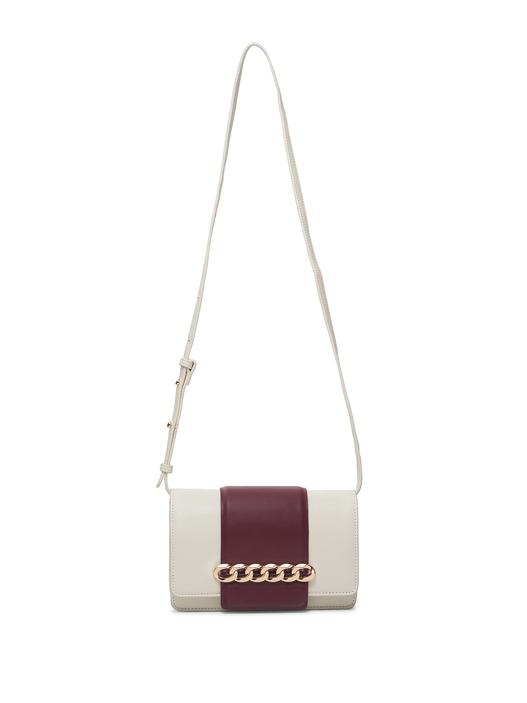 

MIRAGGIO Solid Sling Bag with Adjustable & Detachable Crossbody Strap, White