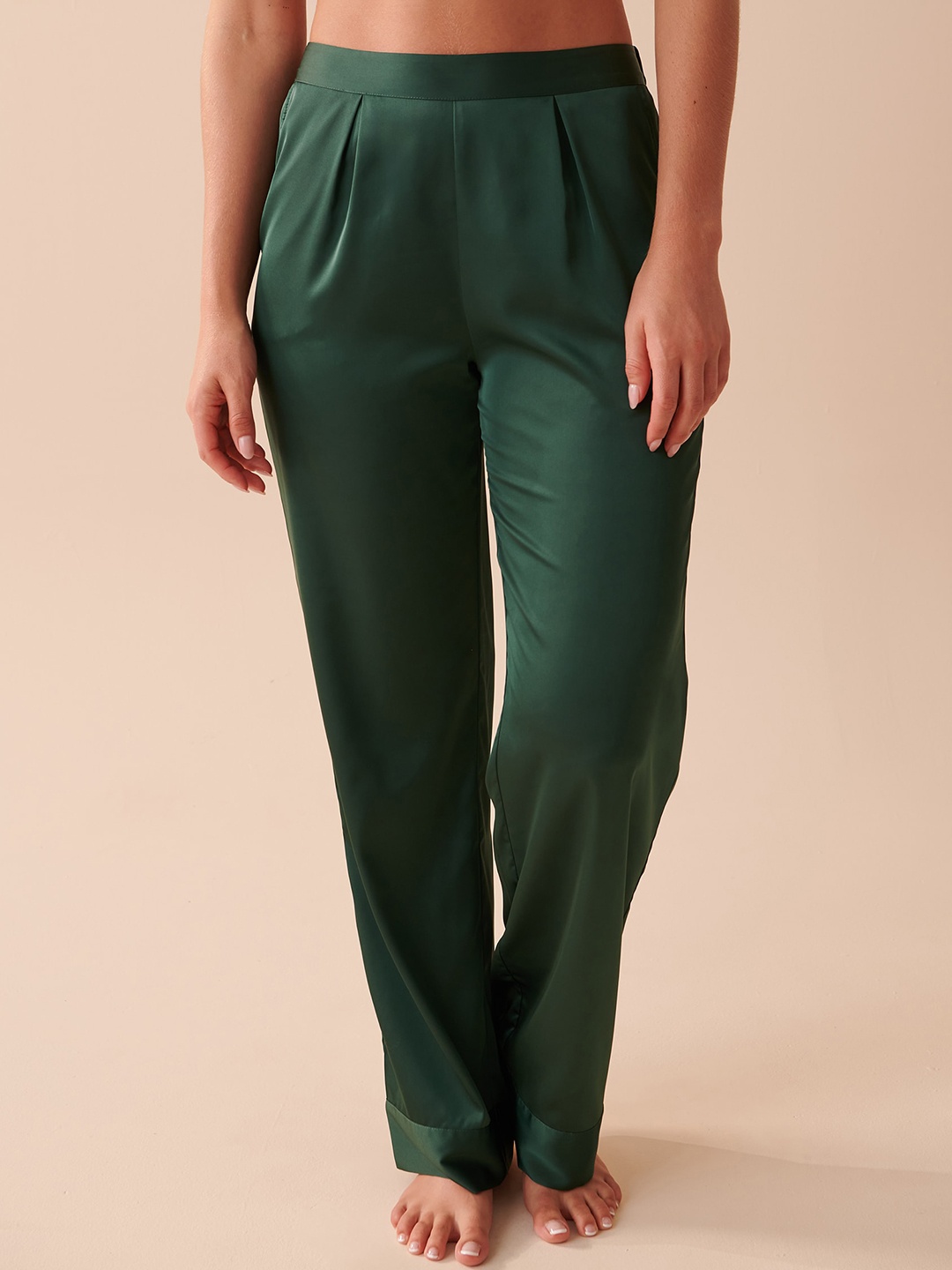 

La Vie en Rose Women Mid-Rise Straight-Leg Lounge Pants, Green