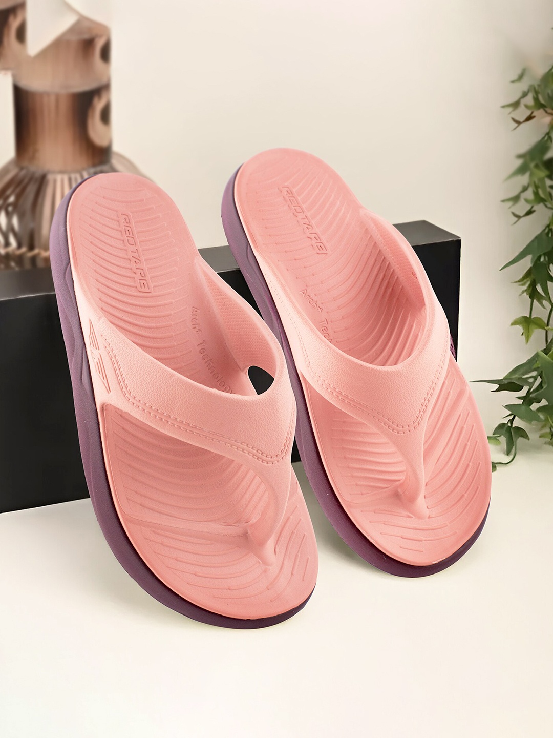 

Red Tape Women Rubber Thong Flip-Flops, Rose