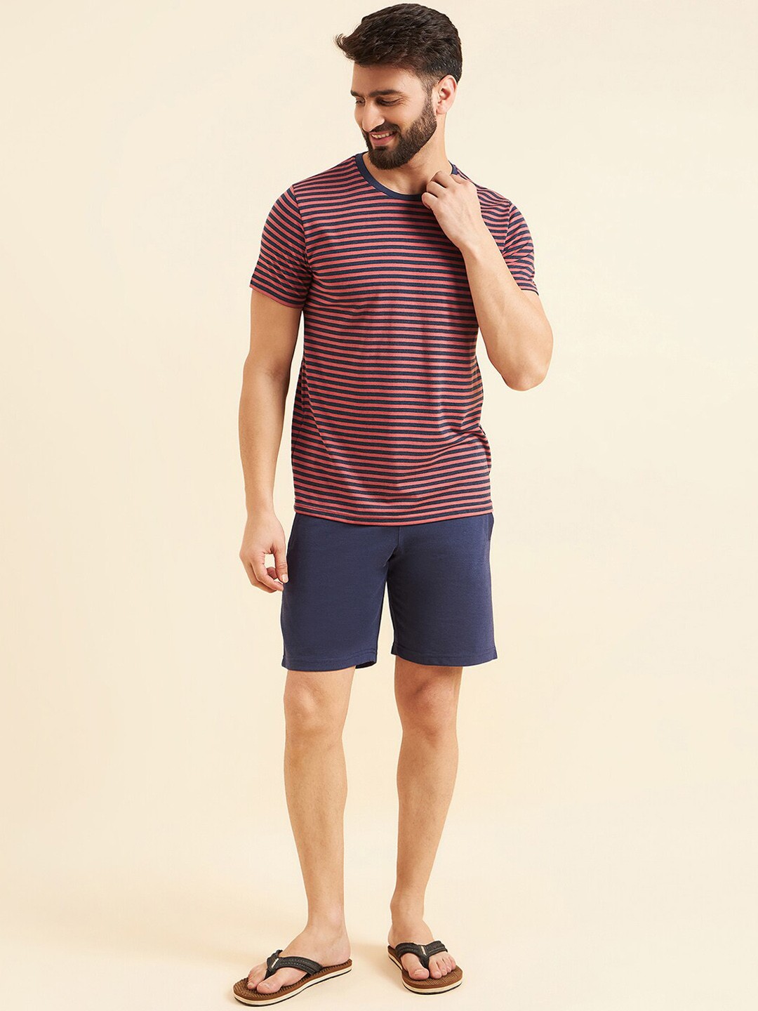

Sweet Dreams Rose & Blue Striped Night Suit