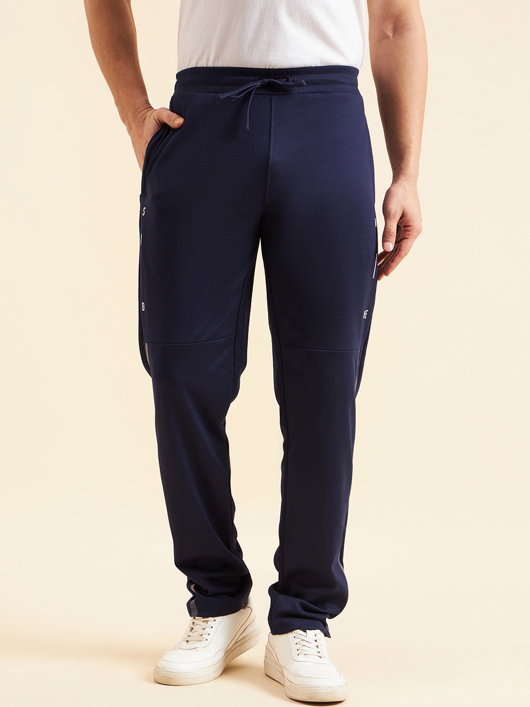 

Sweet Dreams Men Mid-Rise Running Track Pants, Navy blue