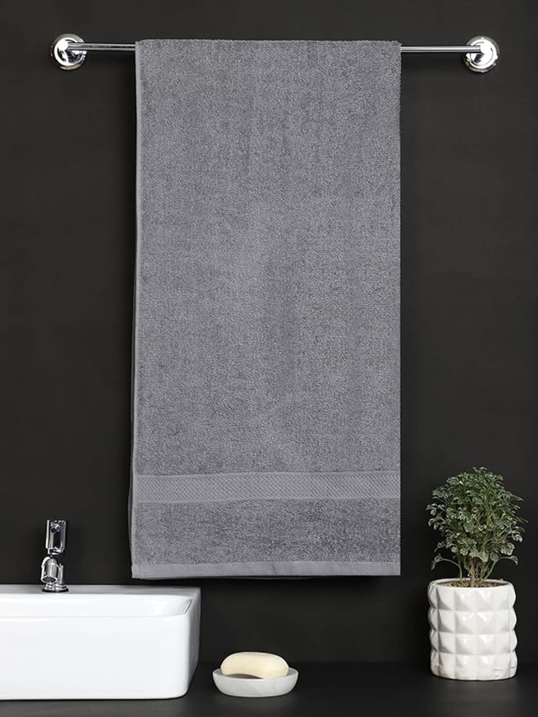 

Signature Grey Cotton Bath Towels