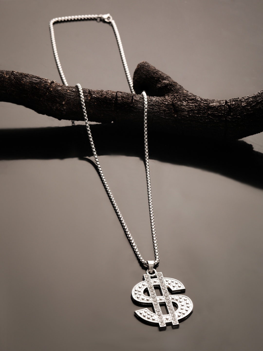 

The Roadster Lifestyle Co. Opulent Wealth Men Contemporary Pendants with Chain, Silver