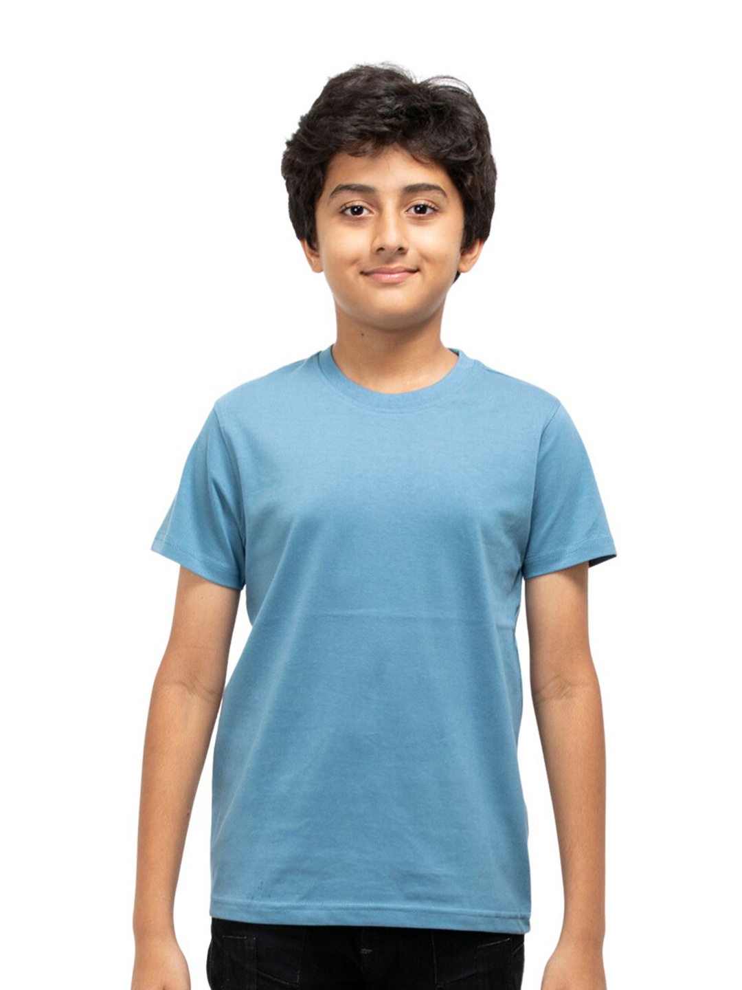 

BAESD Boys Round Neck Short Sleeves Regular Fit Pure Cotton T-shirt, Blue