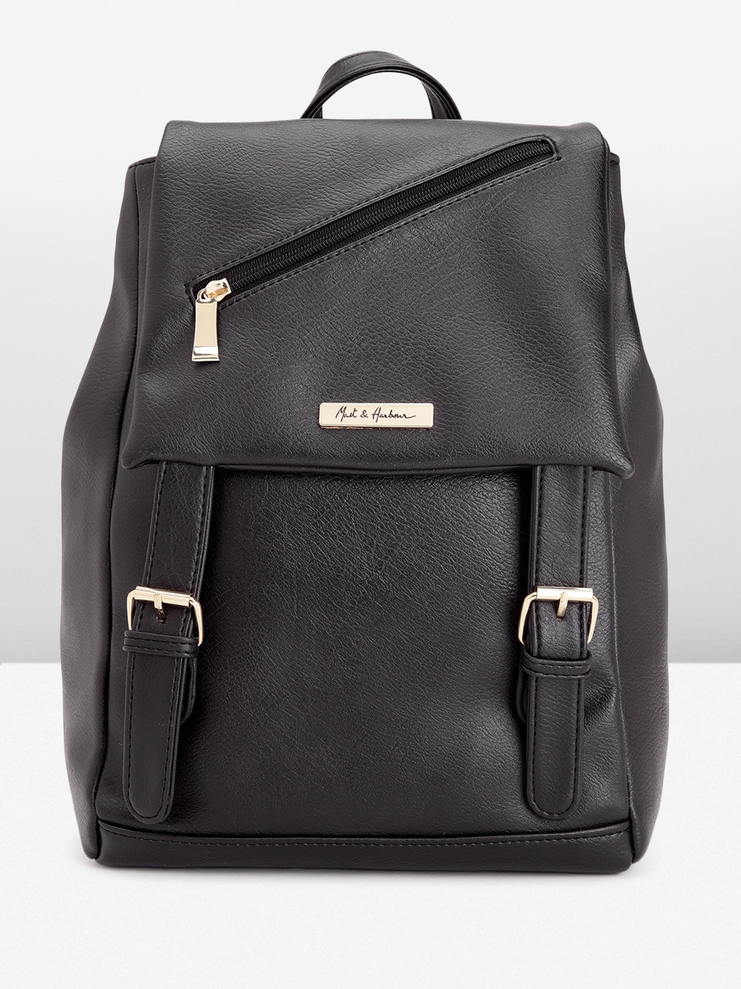 

Mast & Harbour Women Synthetic Leather Backpack, Black