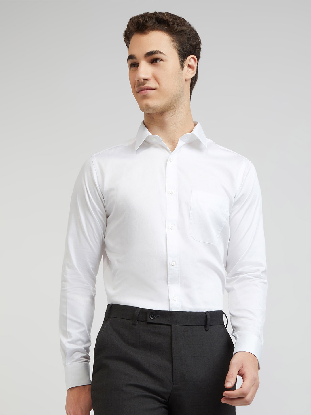 

Raymond Pure Cotton Slim Fit Opaque Formal Shirt, White