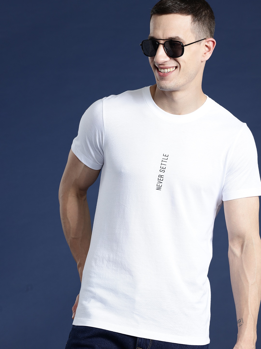 

Mast & Harbour Men Typography Printed T-shirt, White