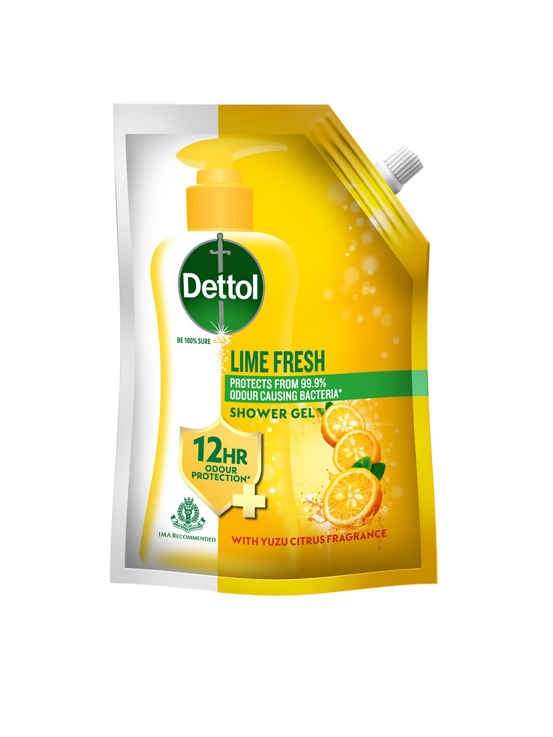 

Dettol Lime Fresh 12 hr Odour Protection Shower Gel with Yuzu - 450 ml, Yellow