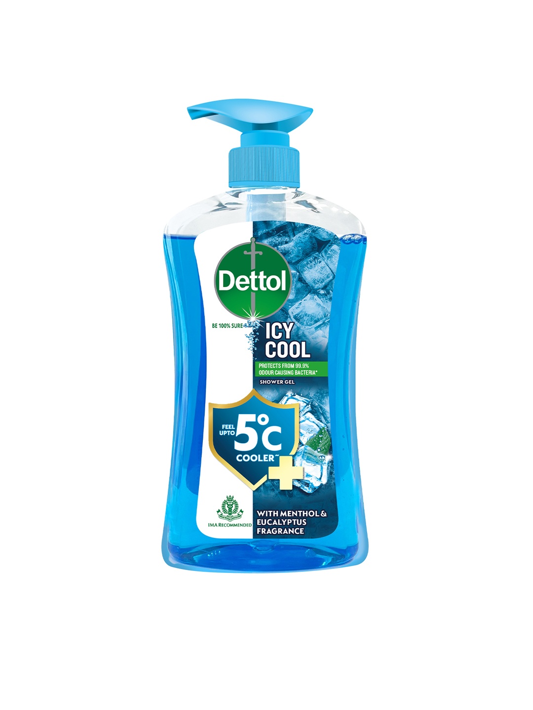

Dettol Icy Cool Shower Gel with Menthol & Eucalyptus Fragrance - 500 ml, Blue