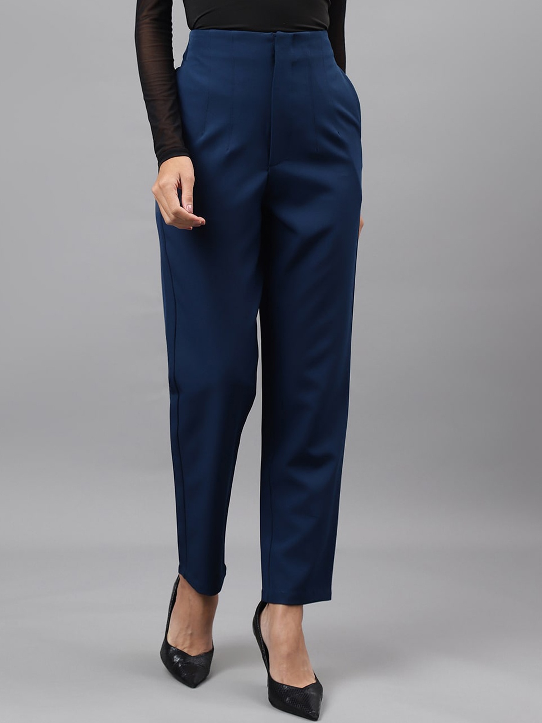

Latin Quarters Women Relaxed Slim Fit Easy Wash Trousers, Teal