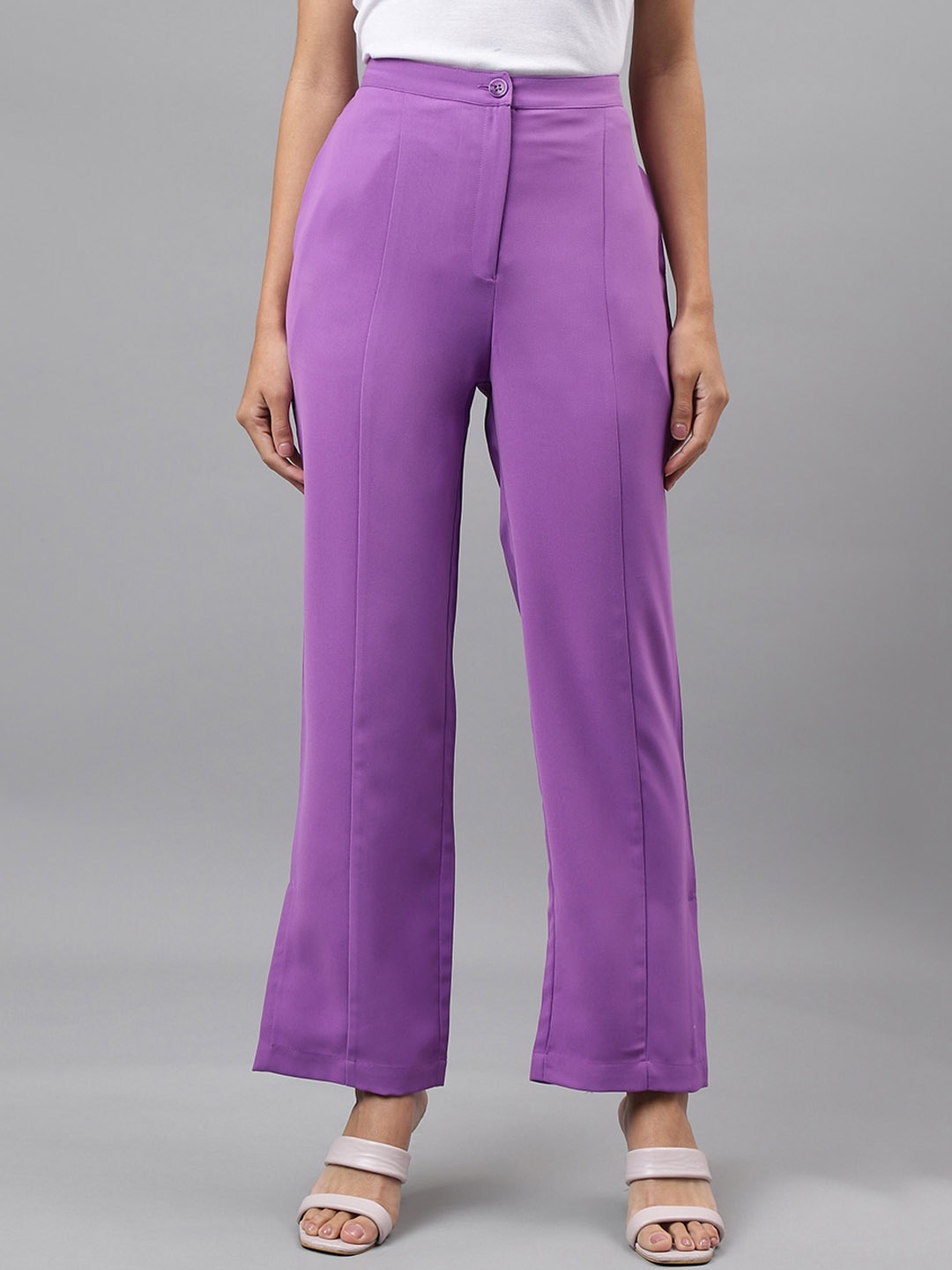 

Latin Quarters Women Relaxed Slim Fit Easy Wash Parallel Trousers, Lavender