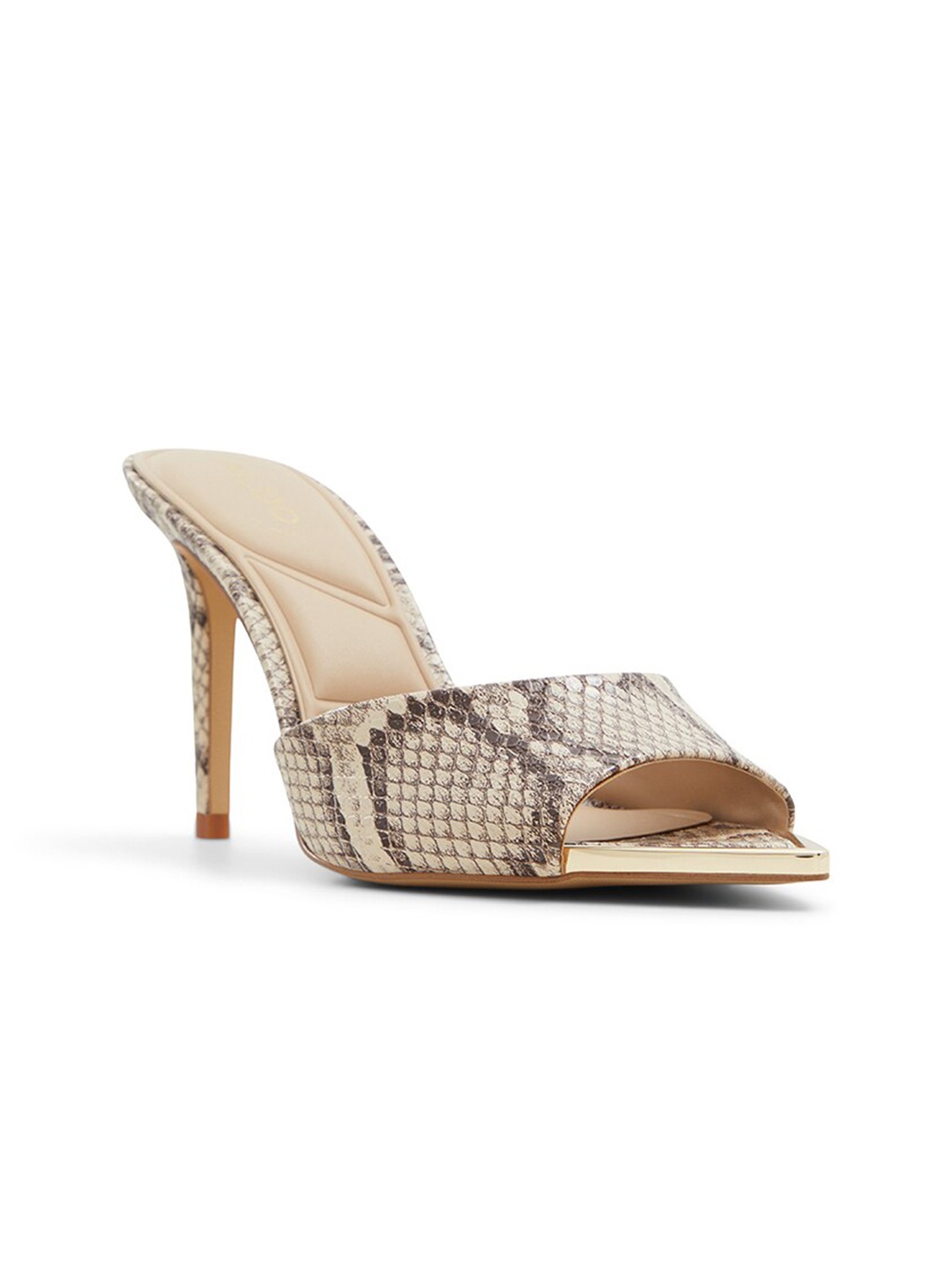

ALDO Anniebrilden Printed Open Toe Slim Heels, Brown
