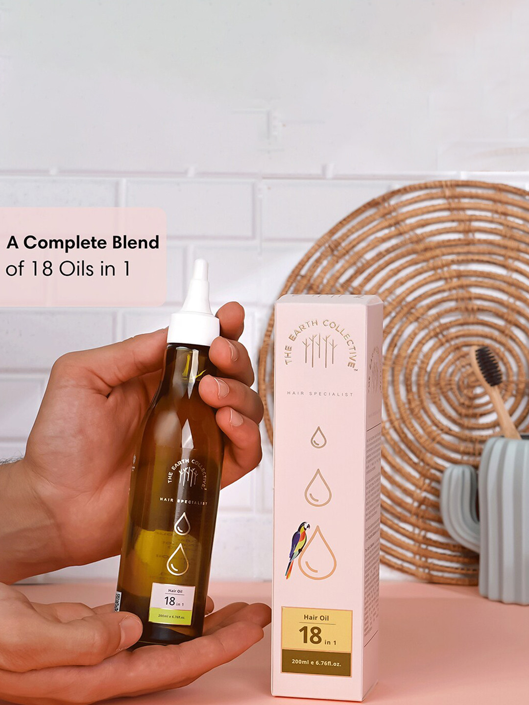

The Earth Collective 18 In 1 Hair Oil For Intense Hair Repair - 200ml, Green