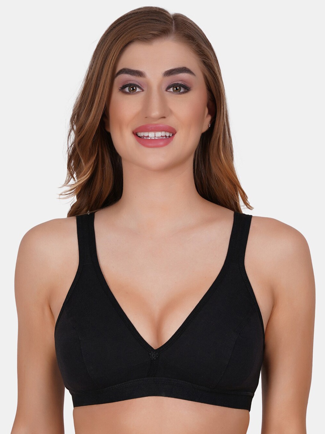 

Mast & Harbour Full Coverage Cotton Bra All Day Comfort, Black