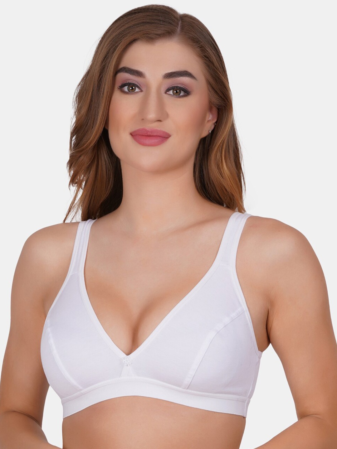 

Mast & Harbour Full Coverage Cotton Bra All Day Comfort, White