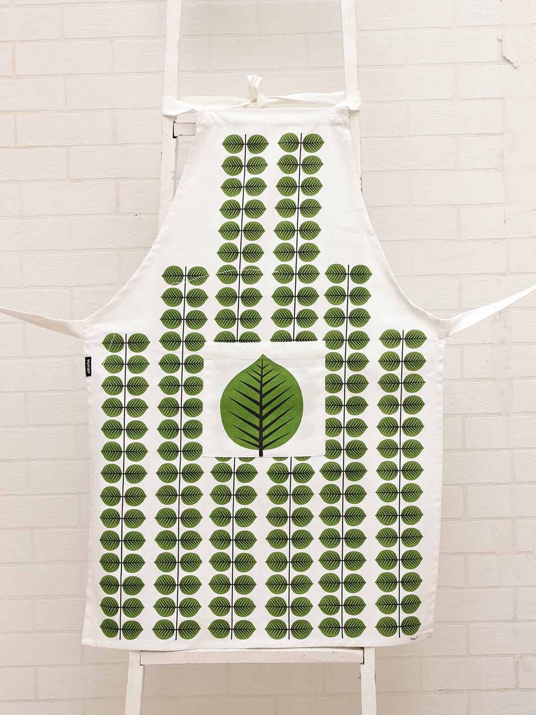 

Ariana Green & White Printed Cotton Apron