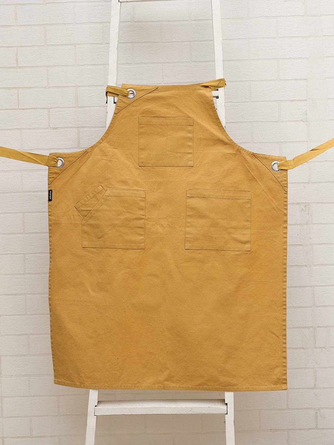

Ariana Mustard Yellow Cotton Apron