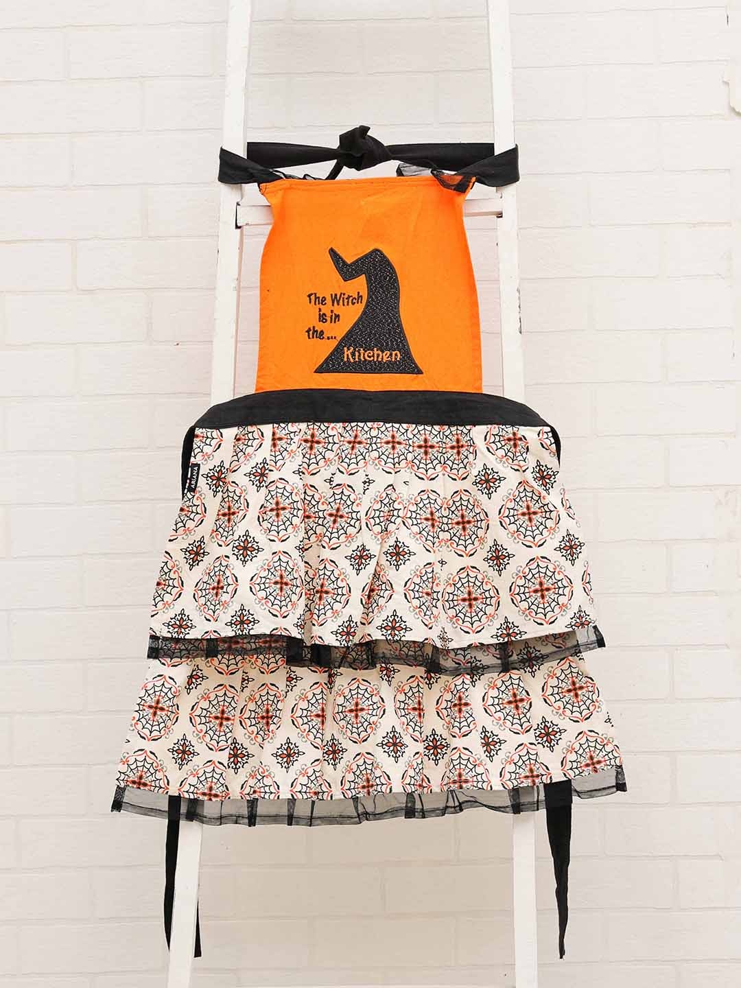 

Ariana Orange Printed Cotton Apron