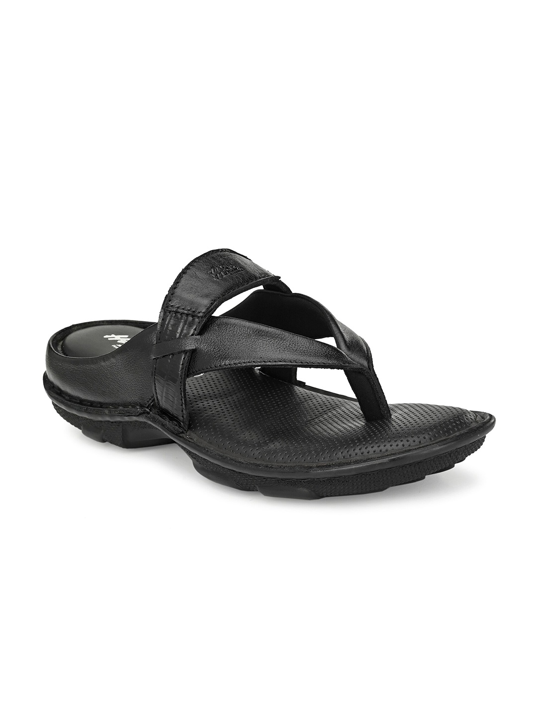 

Hitz Men Leather Comfort Sandals, Black