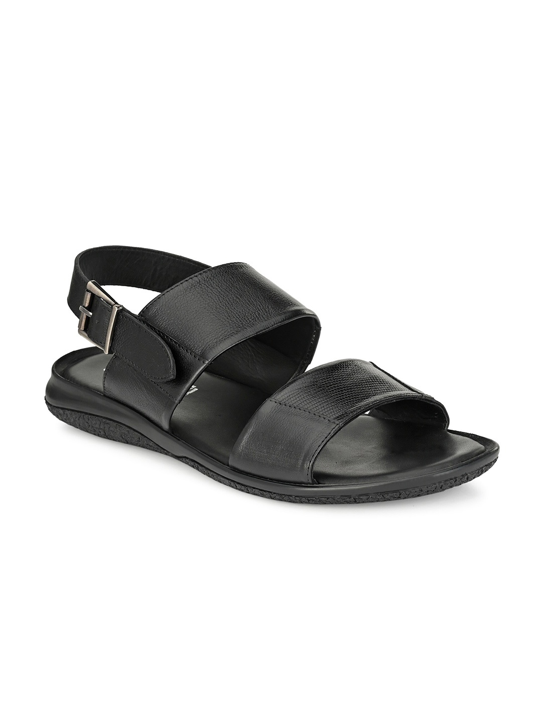 

Hitz Men Leather Comfort Sandals, Black