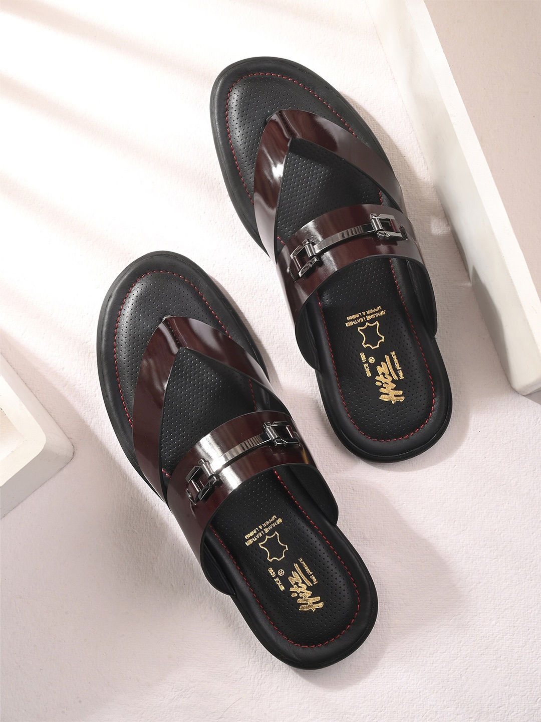 

Hitz Men Leather Comfort Sandals, Brown