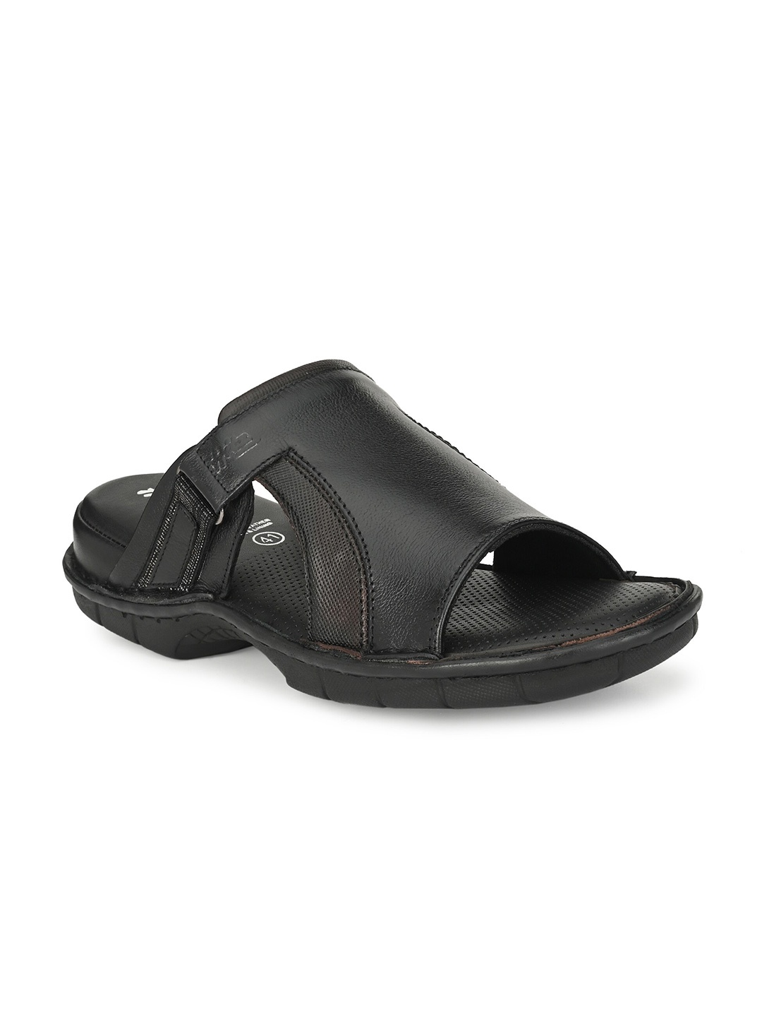 

Hitz Men Leather Comfort Sandals, Black