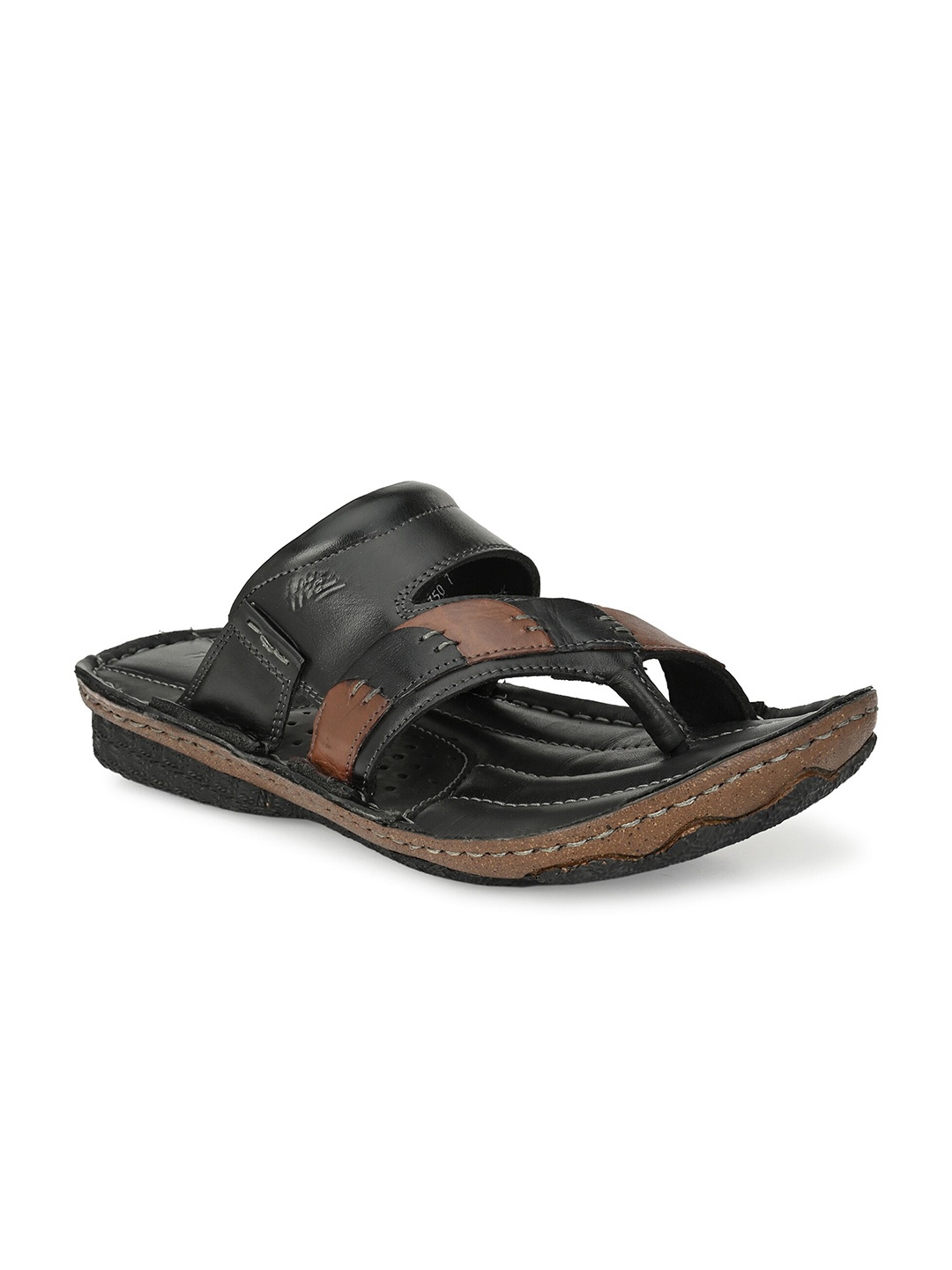 

Hitz Men Leather Comfort Sandals, Black