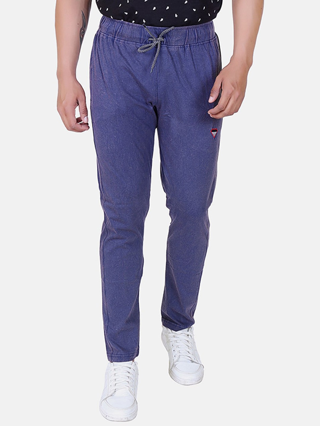 

BAESD Men Mid-Rise Cotton Track Pants, Blue