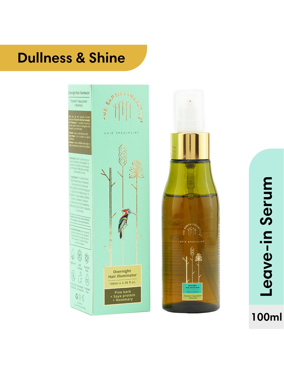 The Earth Collective Hair Specialist Overnight Hair Illuminator Leave-in Serum - 100ml, Green