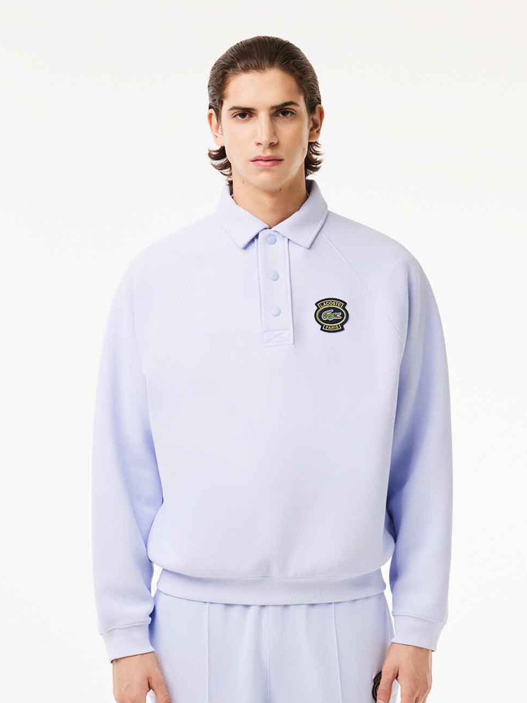 

Lacoste Polo Collar Long Sleeves Cotton Sweatshirt, Blue