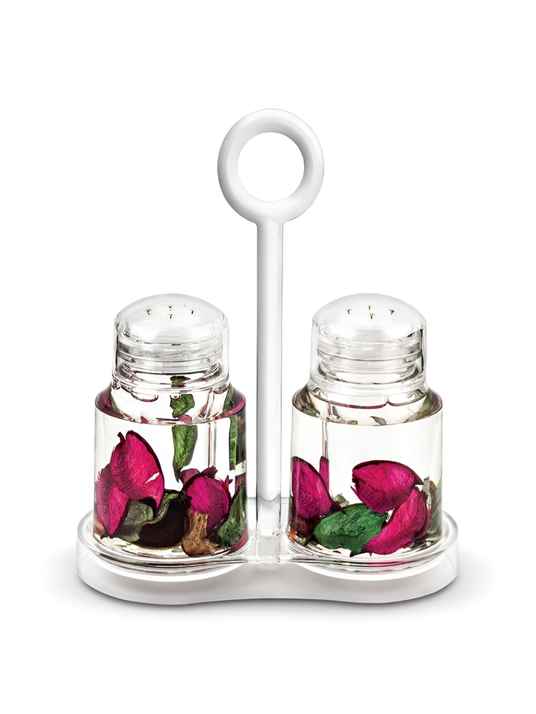 

Freelance White Acrylic Salt and Pepper Holder with Case Dish