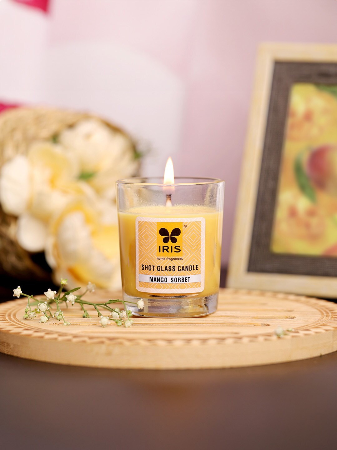 

Iris Yellow & Transparent Mango Sorbet Shot Glass candle