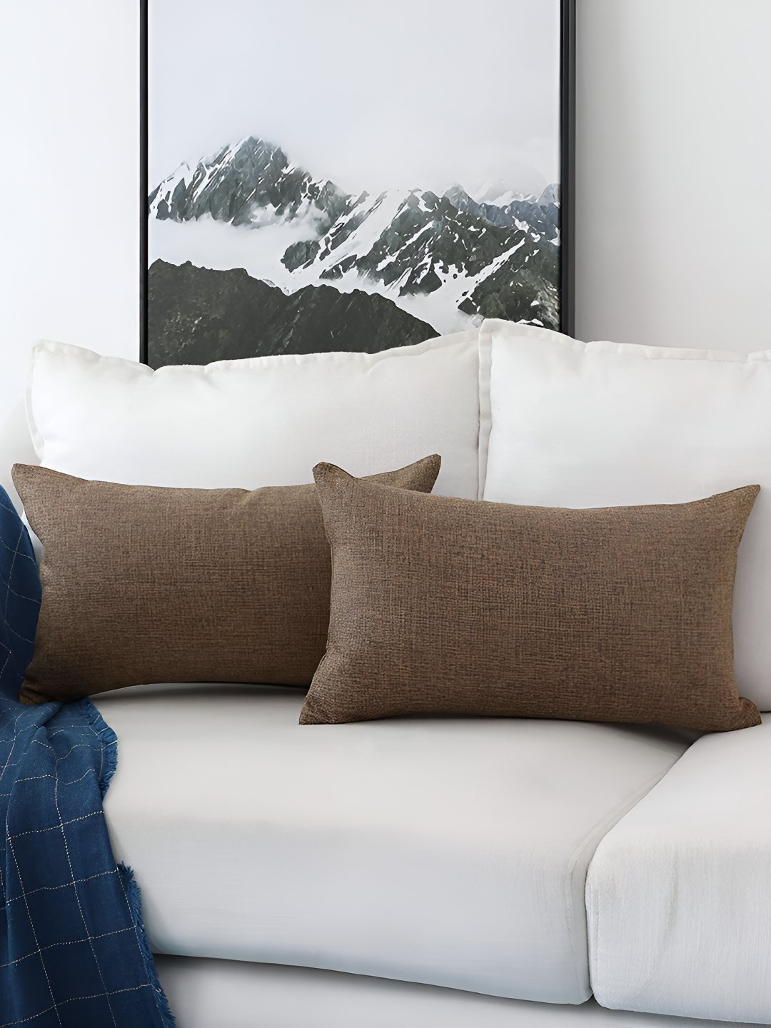 

CASA-NEST Brown 2 pieces Square Jute Cotton Cushion Covers