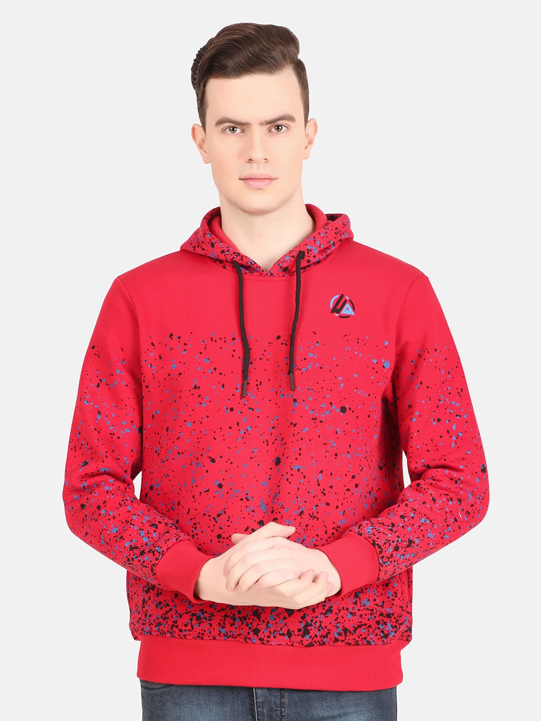 

WELL QUALITY Printed Hooded Pullover, Red