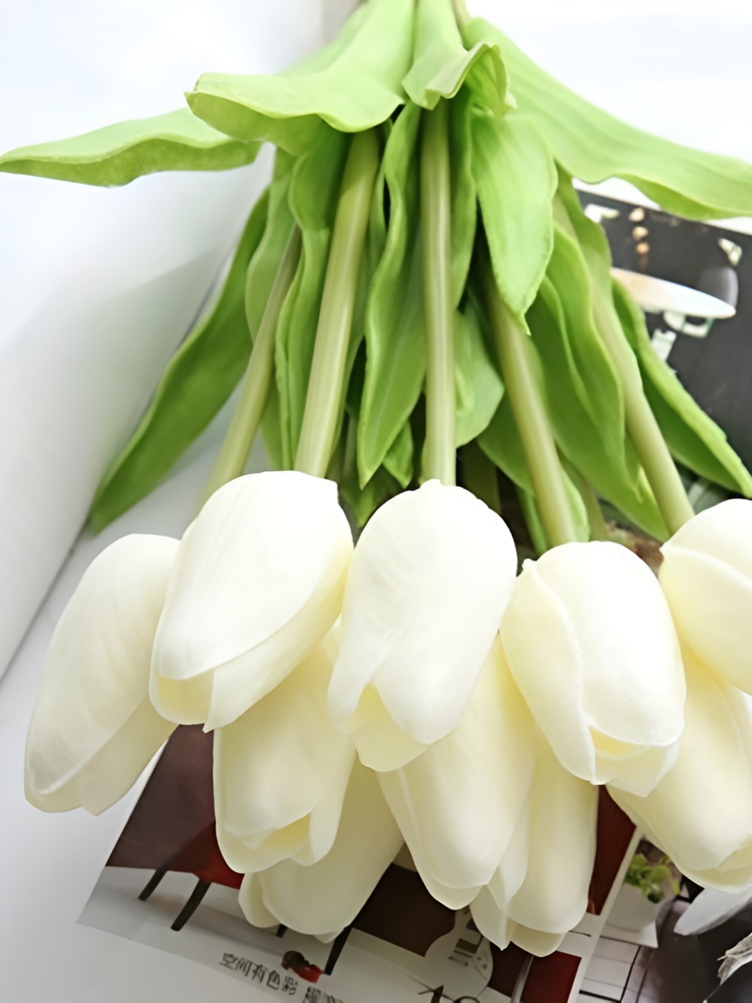 

Satyam Kraft White 5 Pieces Tulip Artificial Flowers
