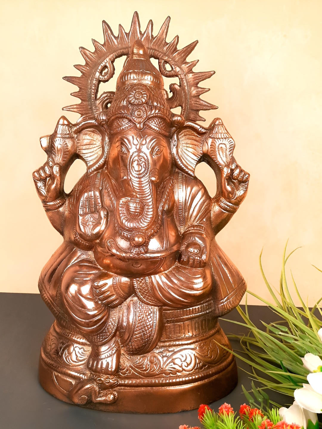 

apka mart Copper Coloured Lord Ganesh Wall Hanging