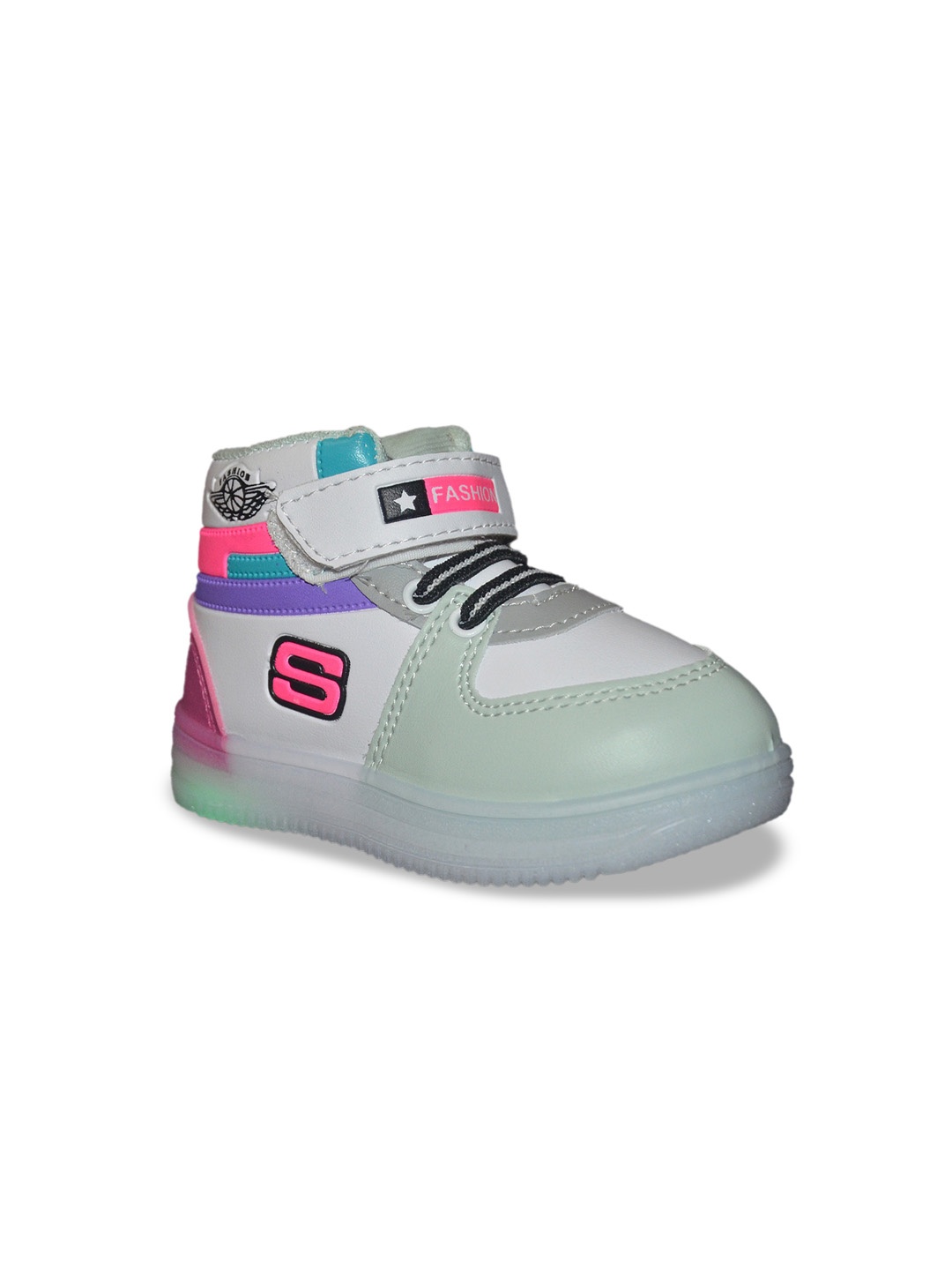 

FEETWELL SHOES Kids Colourblocked LED Sneakers, Green