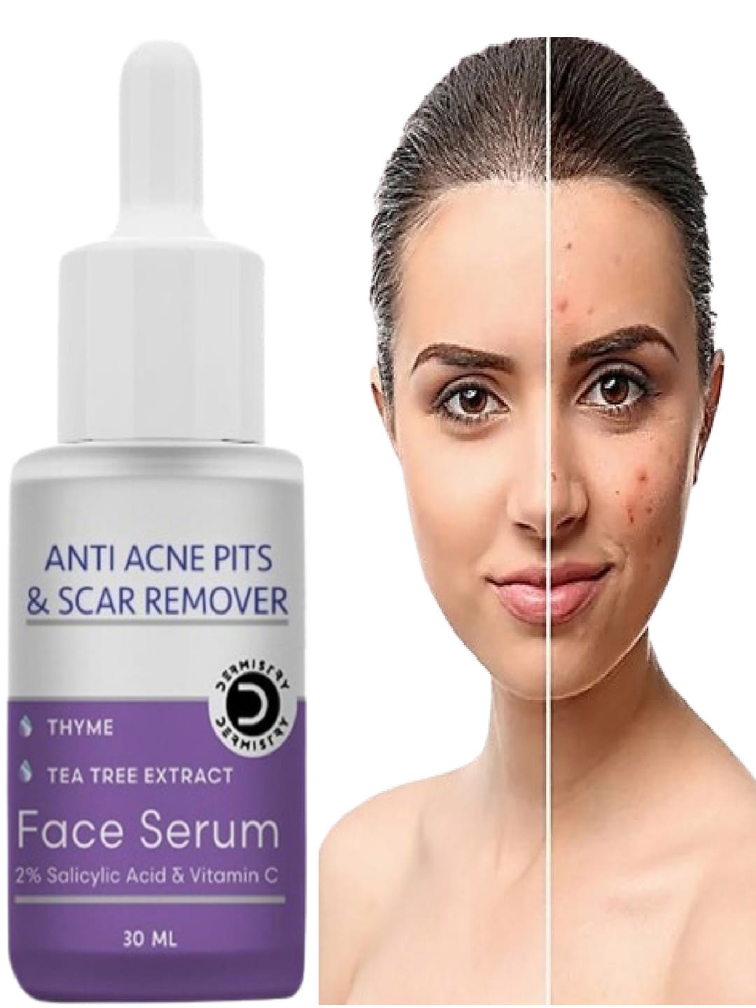 

Vigini Dermistry Anti-Acne Face Serum with Niacinamide & Tea Tree - 30 ml, White