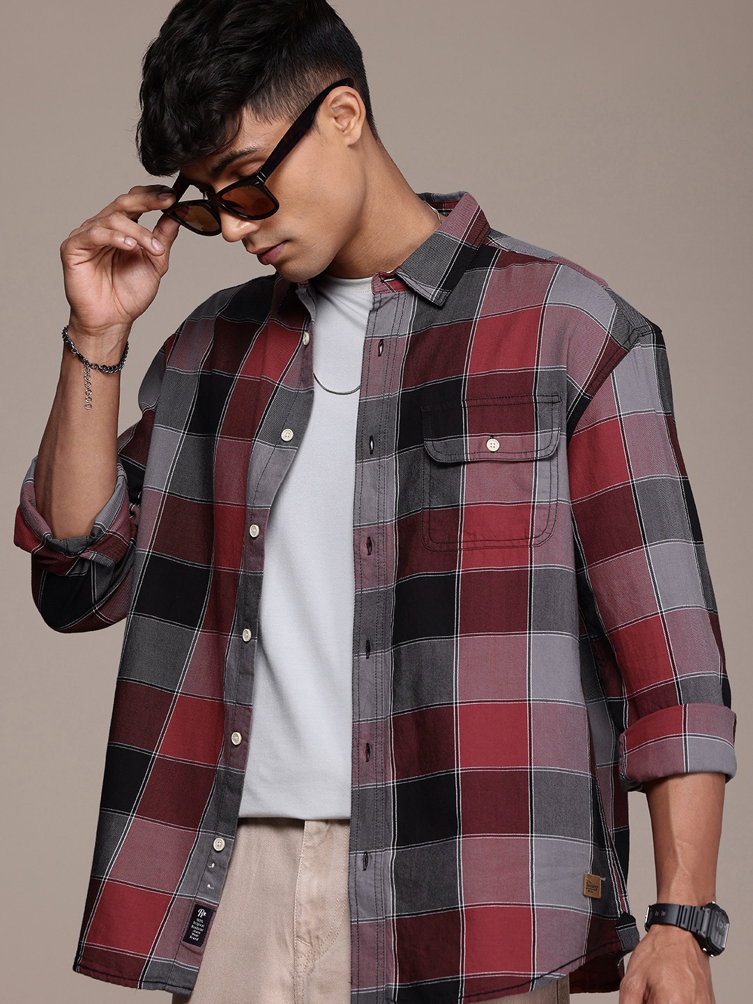 

The Roadster Life Co. Pure Cotton Checked Casual Shirt, Multi