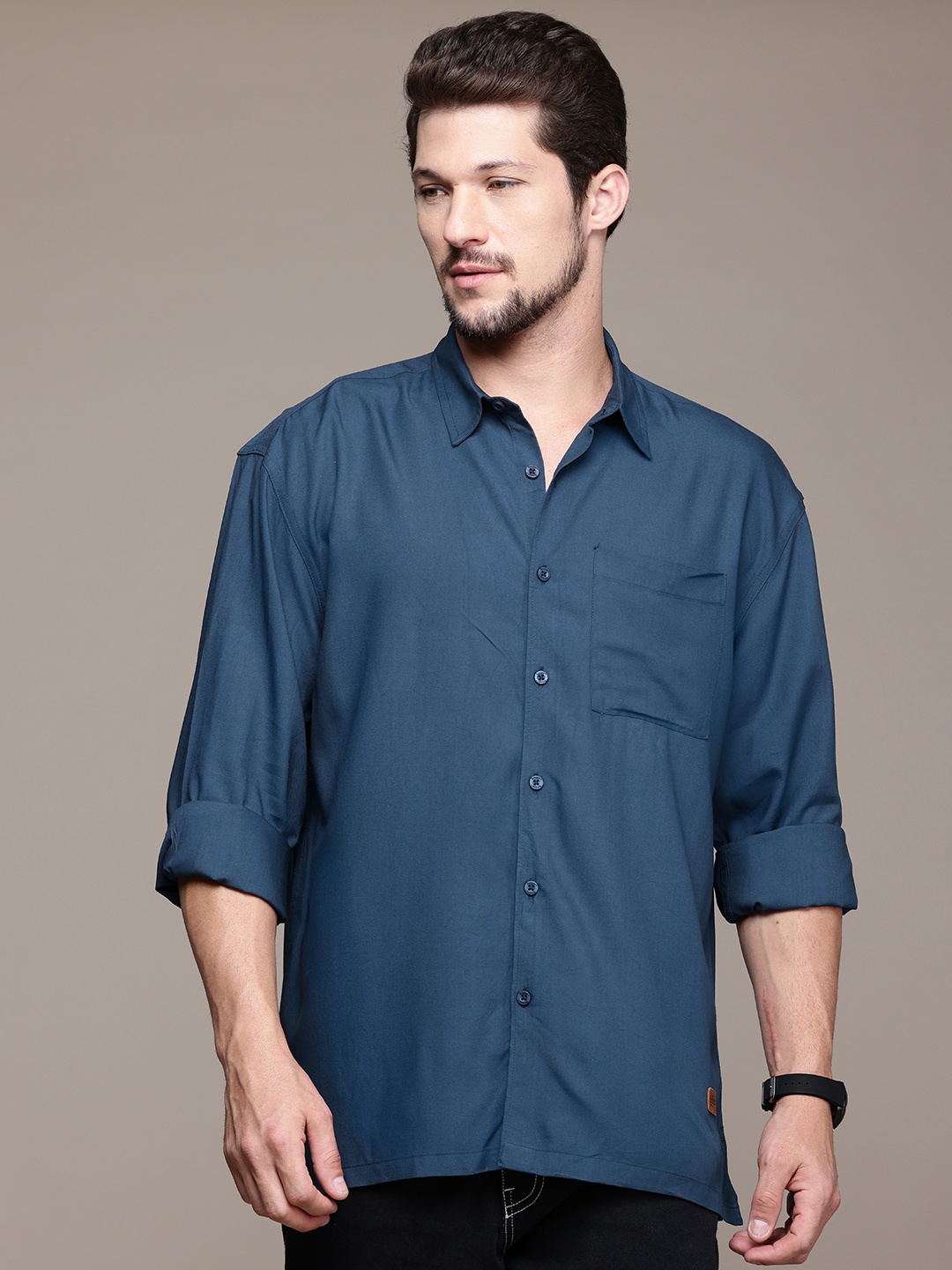 

The Roadster Lifestyle Co. Men Relaxed Fit Casual Shirt, Teal