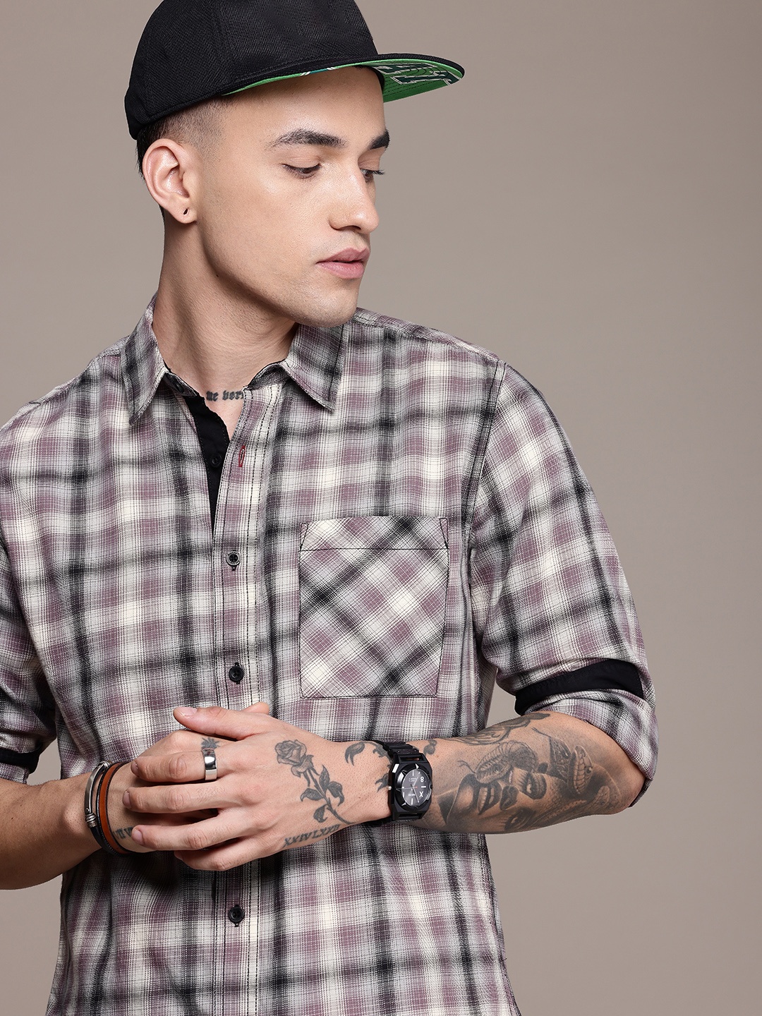 

The Roadster Life Co. Pure Cotton Checked Casual Shirt, Multi