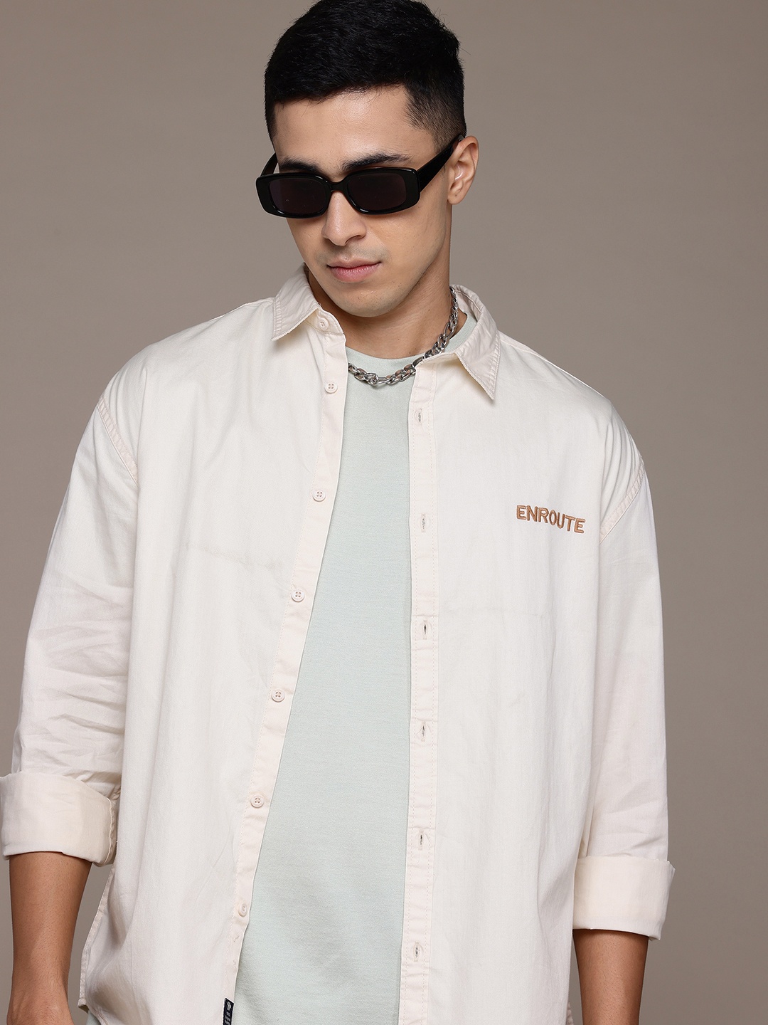 

Roadster The Life Co. Relaxed Fit Pure Cotton Shirt, Cream