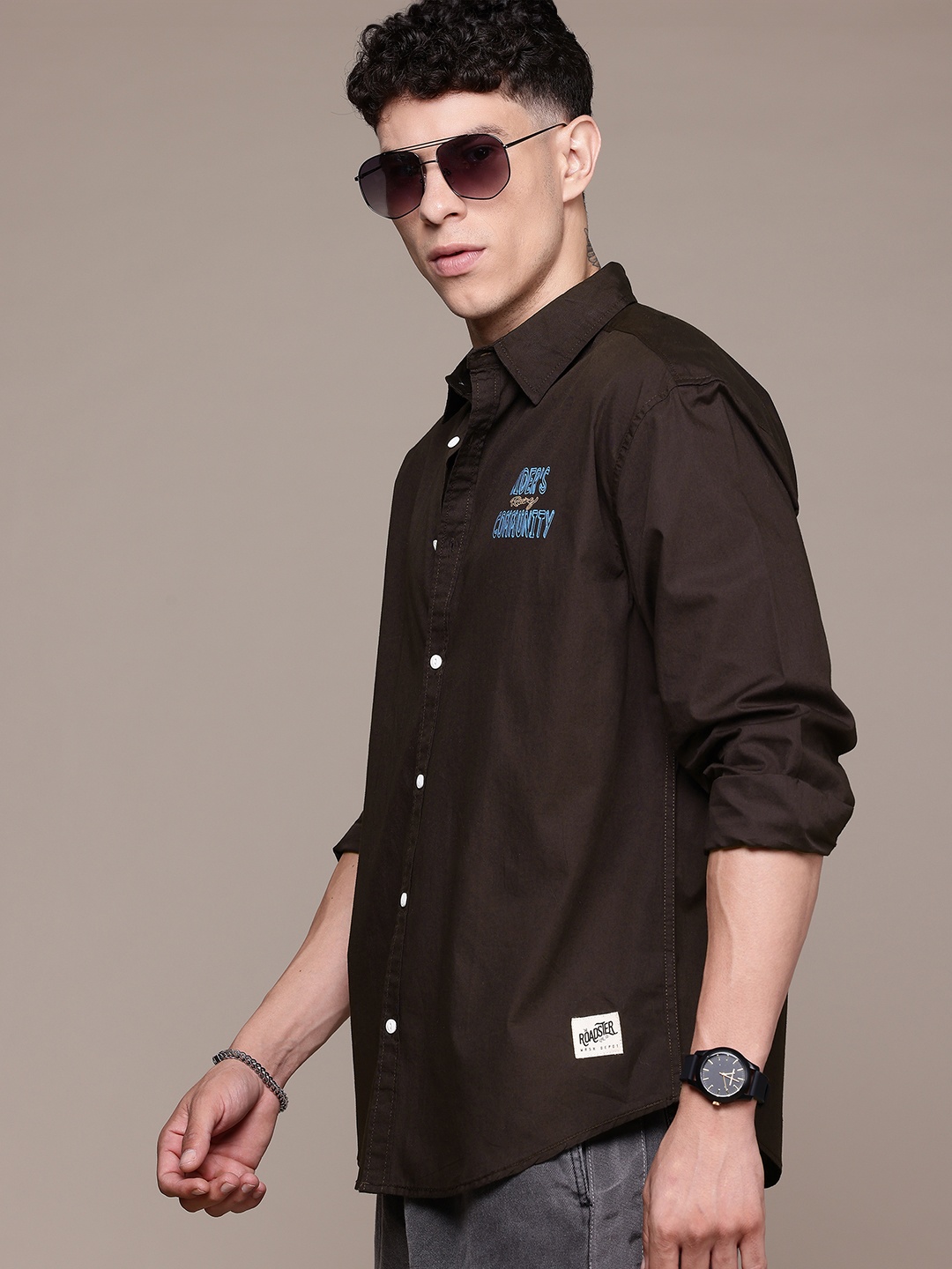 

The Roadster Lifestyle Co. Pure Cotton Casual Shirt, Brown