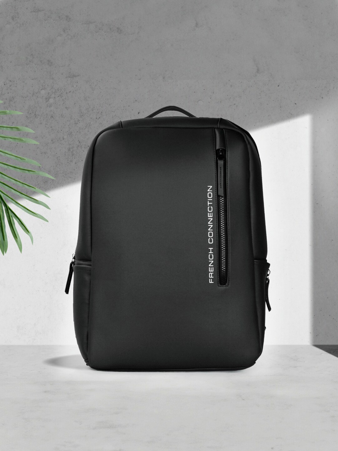 

French Connection Unisex Brand Logo Ergonomic Backpack, Black